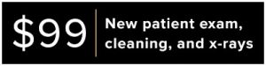 Arlington Dental Center's new patient special of $99 for exam, cleaning, and x-rays