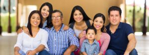 Large family smiling